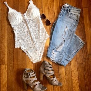 Distressed Bootcut Jeans